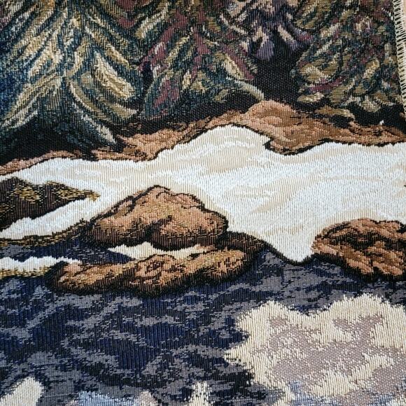 VTG 27x27 Tapestry Fabric Sample LaCrosse Furniture Co Country Landscape Scene - Picture 3 of 7
